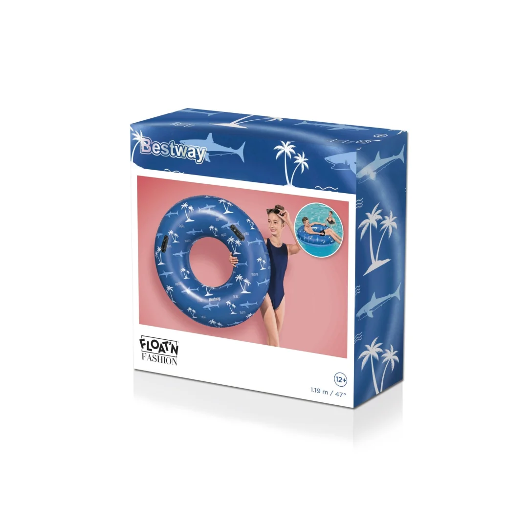 BESTWAY Plavi morski psi Prsten za plivanje 119 cm Vinil + 2 ručke, plava_12