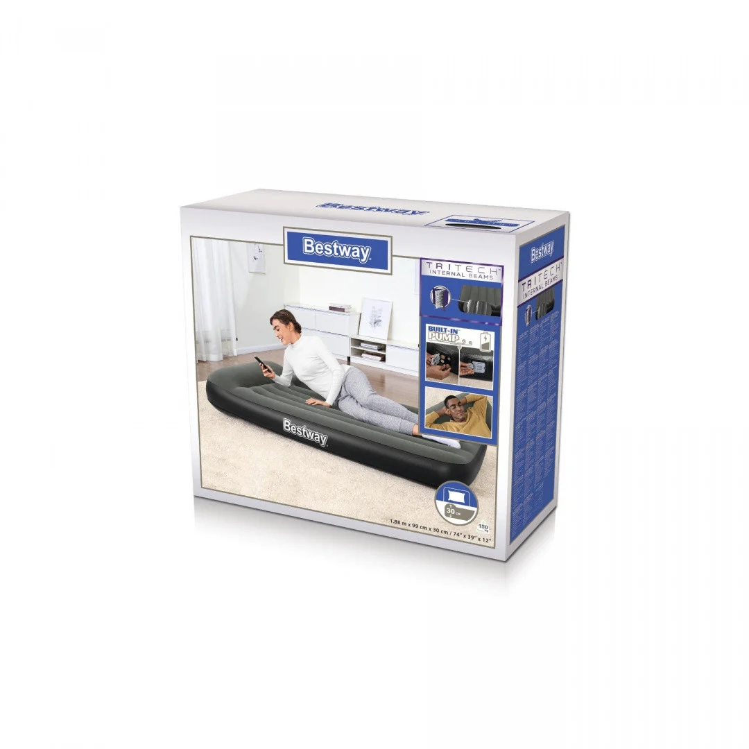 BESTWAY napuhani madrac s ugrađenom pumpom 188×99×30 cm_10