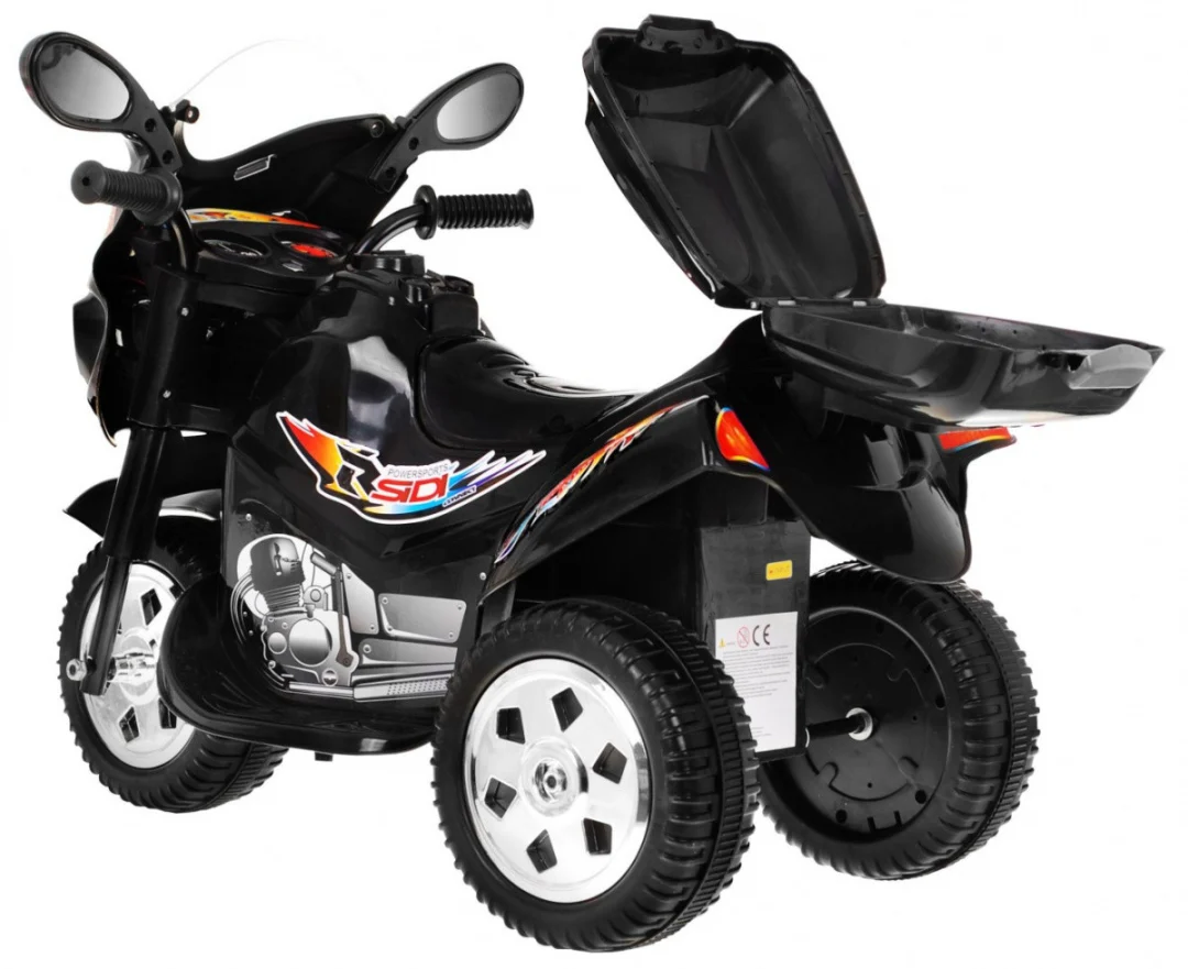 BJX-088 Električni tricikl za najmlađe Crni + Zvuci + Svjetla, crna motor na akumulator_2