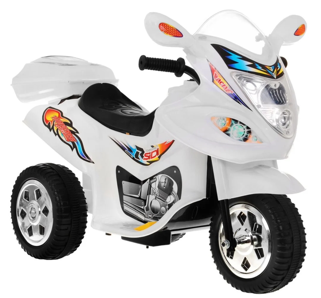 BJX-088 Električni tricikl za najmlađu djecu Bijeli + Zvuci + Svjetla, bijela motor na akumulator_2