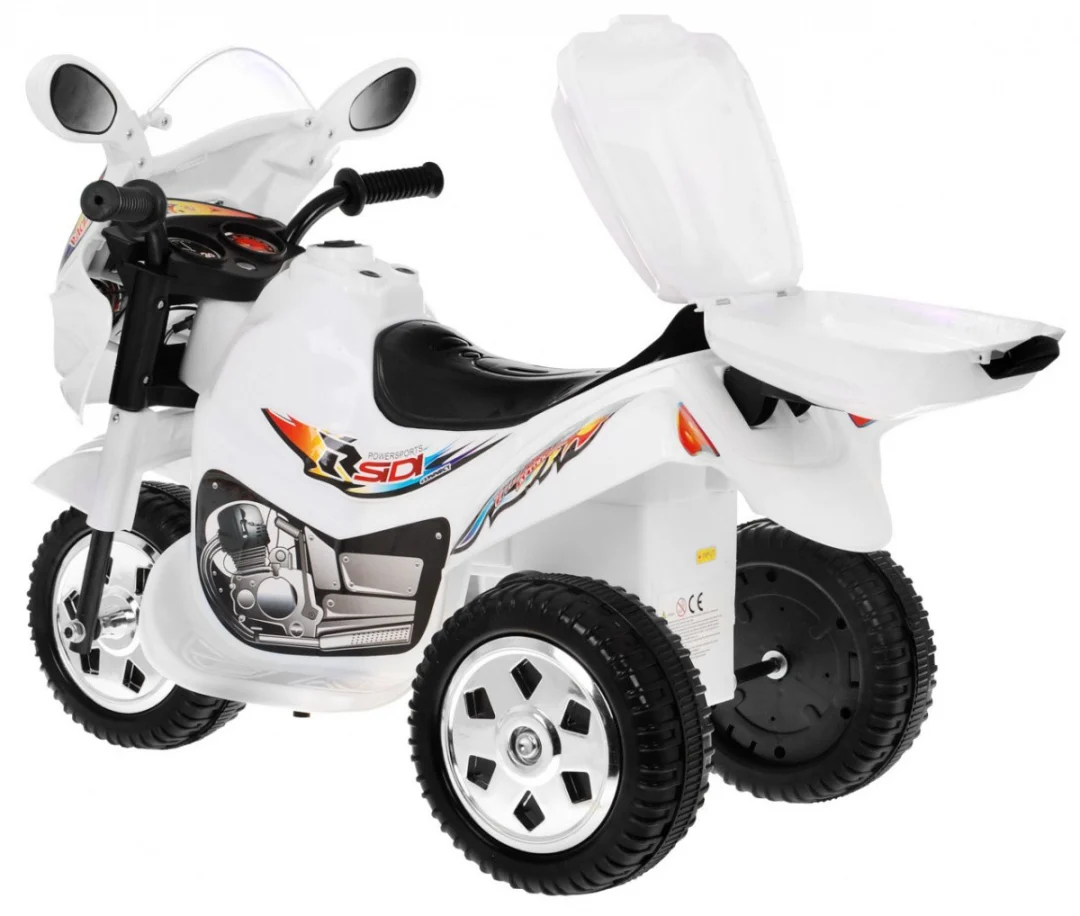 BJX-088 Električni tricikl za najmlađu djecu Bijeli + Zvuci + Svjetla, bijela motor na akumulator_3