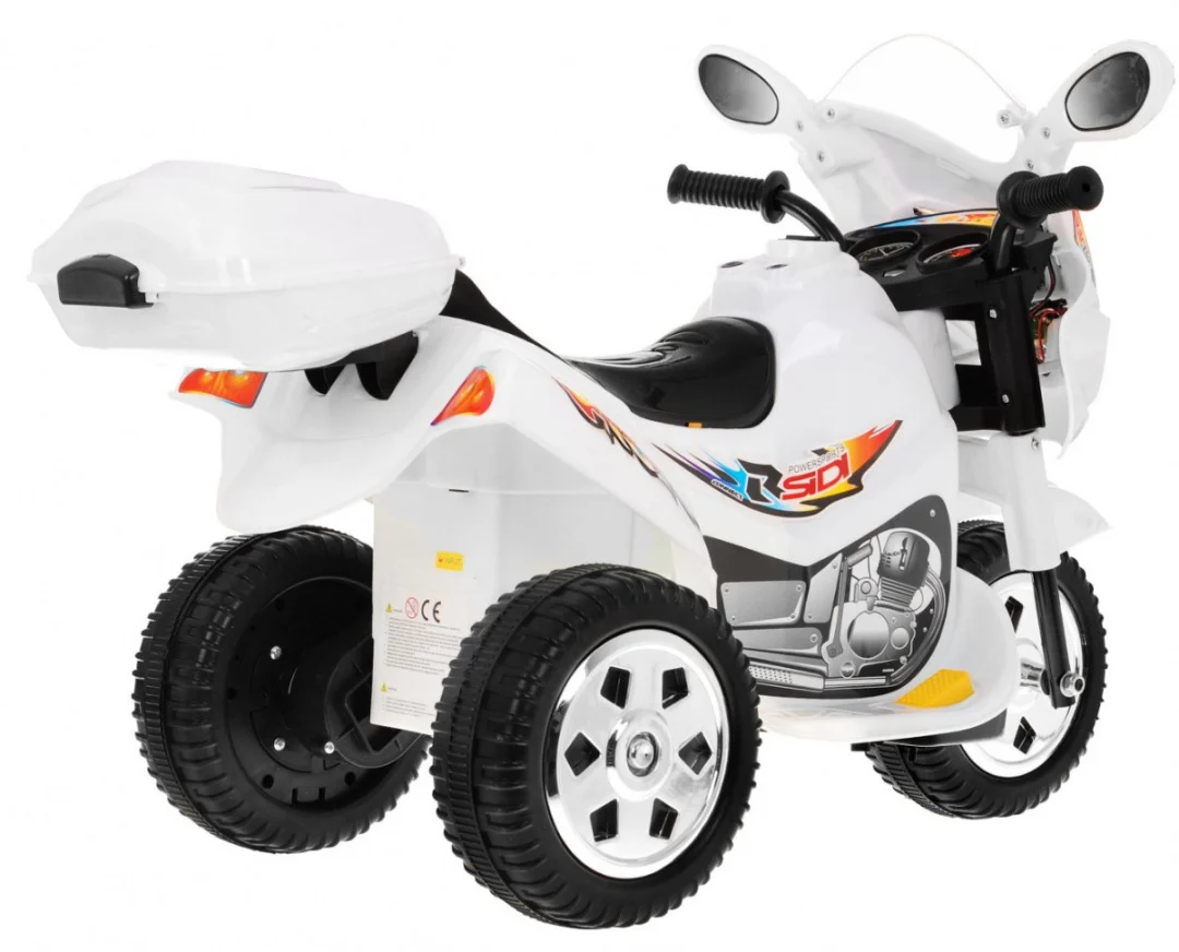 BJX-088 Električni tricikl za najmlađu djecu Bijeli + Zvuci + Svjetla, bijela motor na akumulator_4