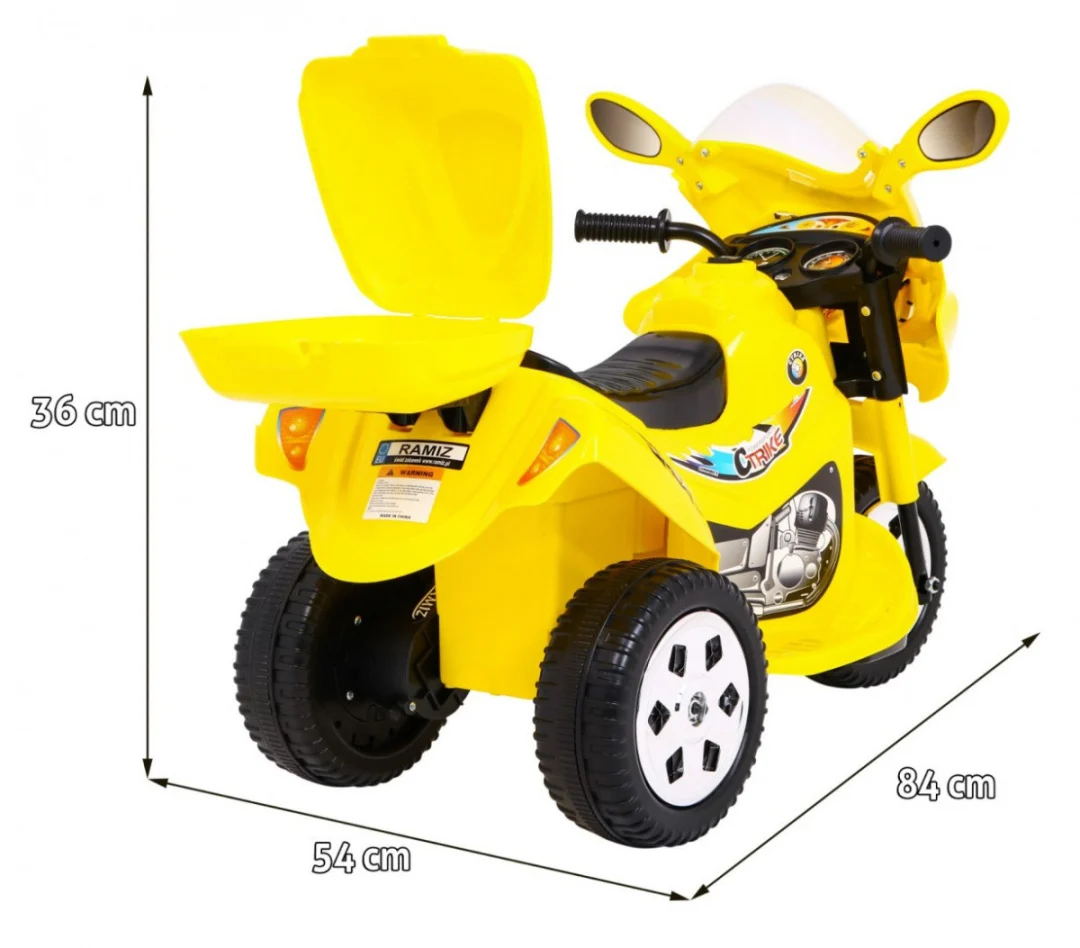 BJX-088 Električni tricikl za najmlađu djecu Žuti + Zvuci + Svjetla, žuta motor na akumulator_2