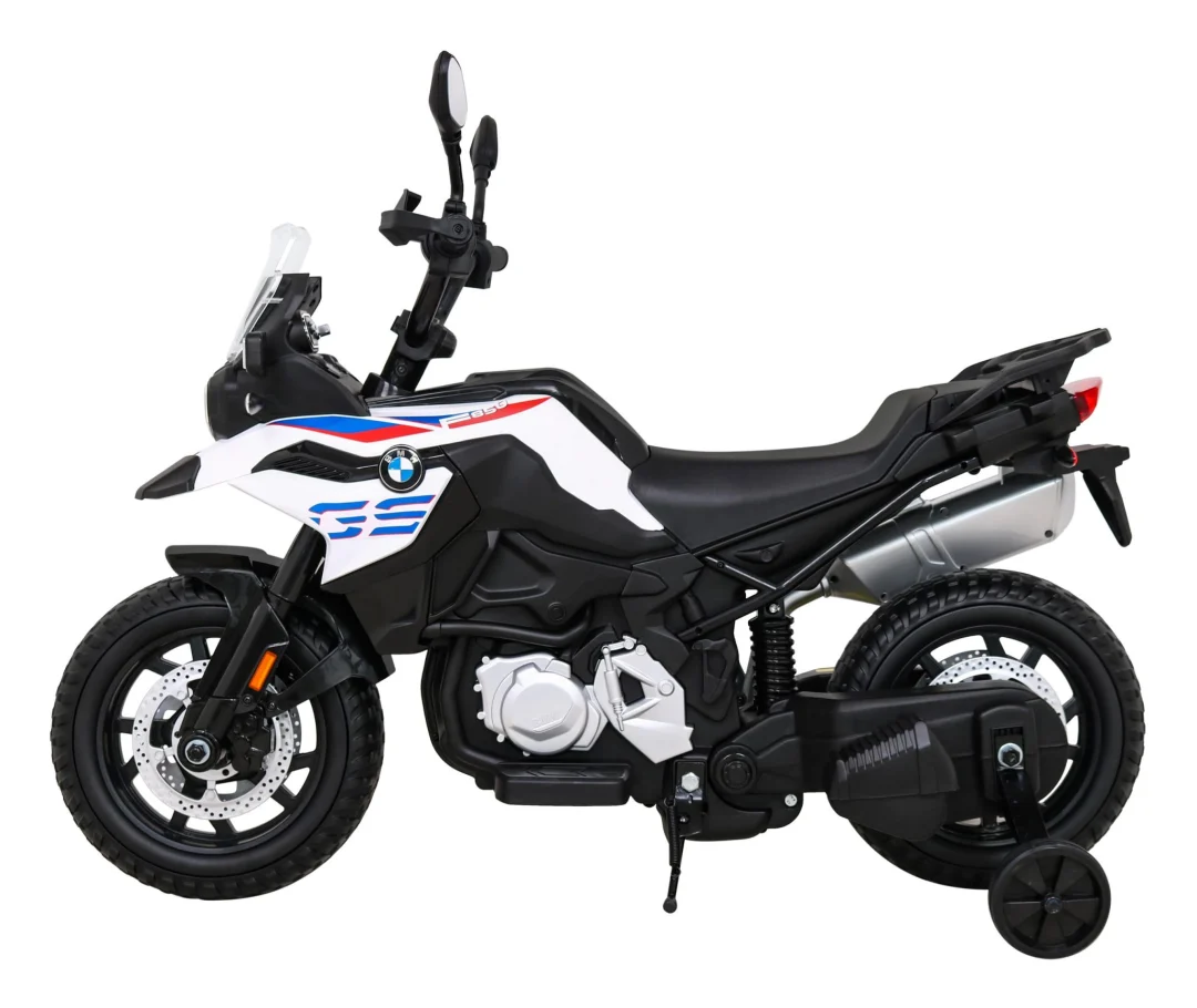BMW F850 GS dječji motocikl na baterije bijeli + pomoćni kotači + audio LED + spori start, bijela motor na akumulator_4