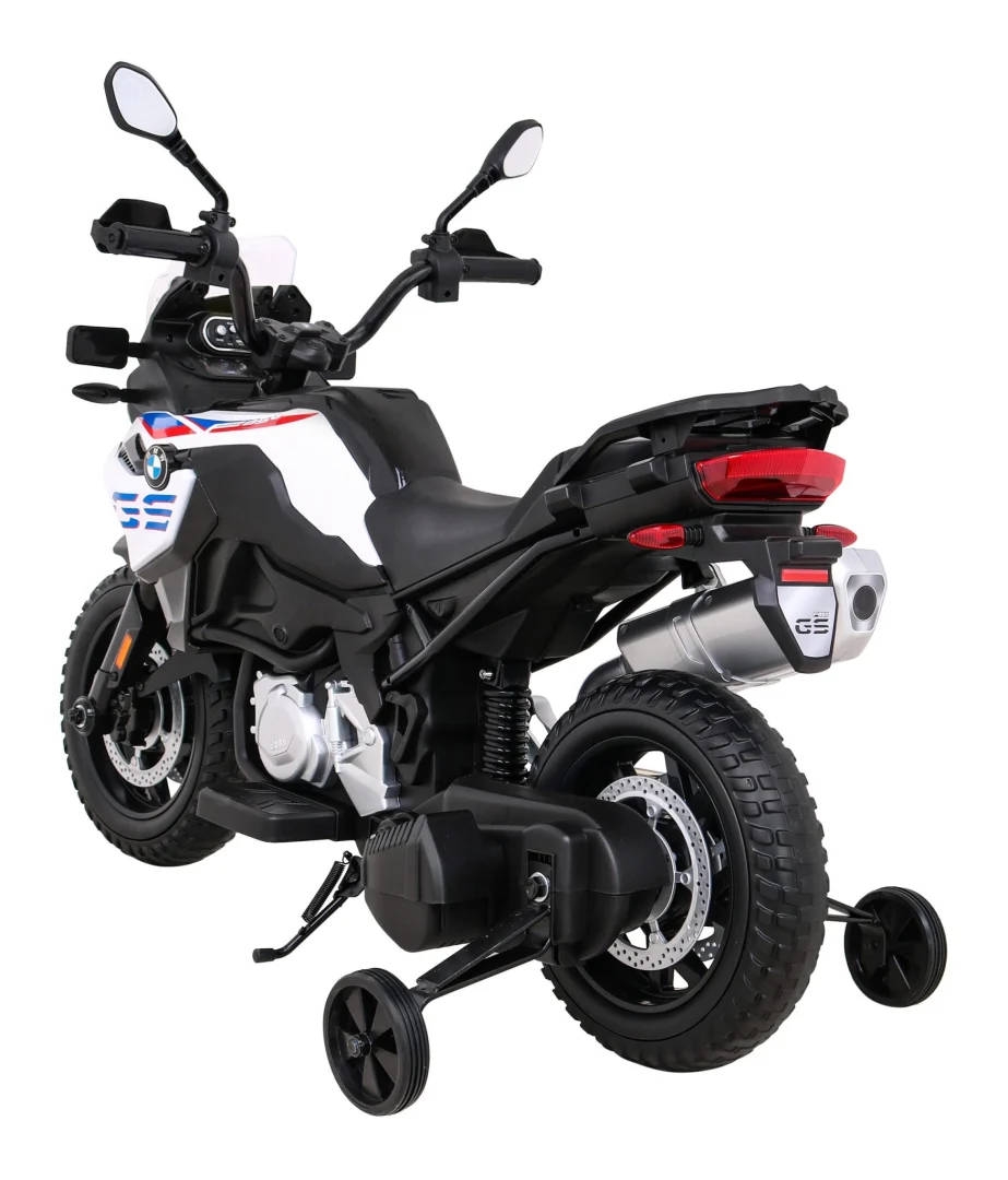 BMW F850 GS dječji motocikl na baterije bijeli + pomoćni kotači + audio LED + spori start, bijela motor na akumulator_5
