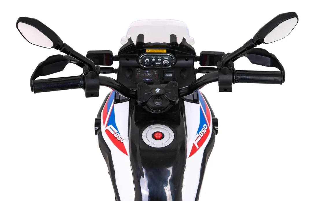 BMW F850 GS dječji motocikl na baterije bijeli + pomoćni kotači + audio LED + spori start, bijela motor na akumulator_6