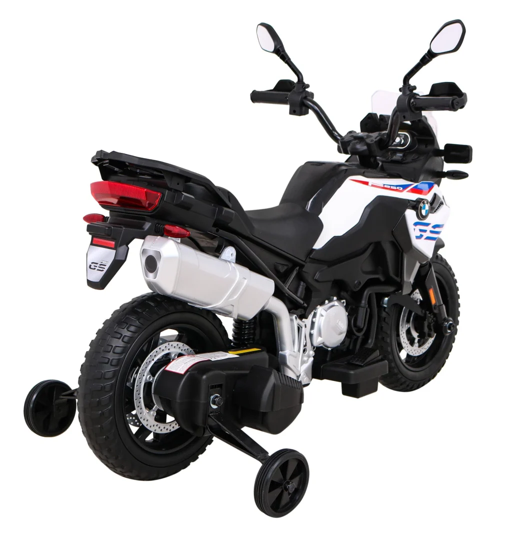 BMW F850 GS dječji motocikl na baterije bijeli + pomoćni kotači + audio LED + spori start, bijela motor na akumulator_7