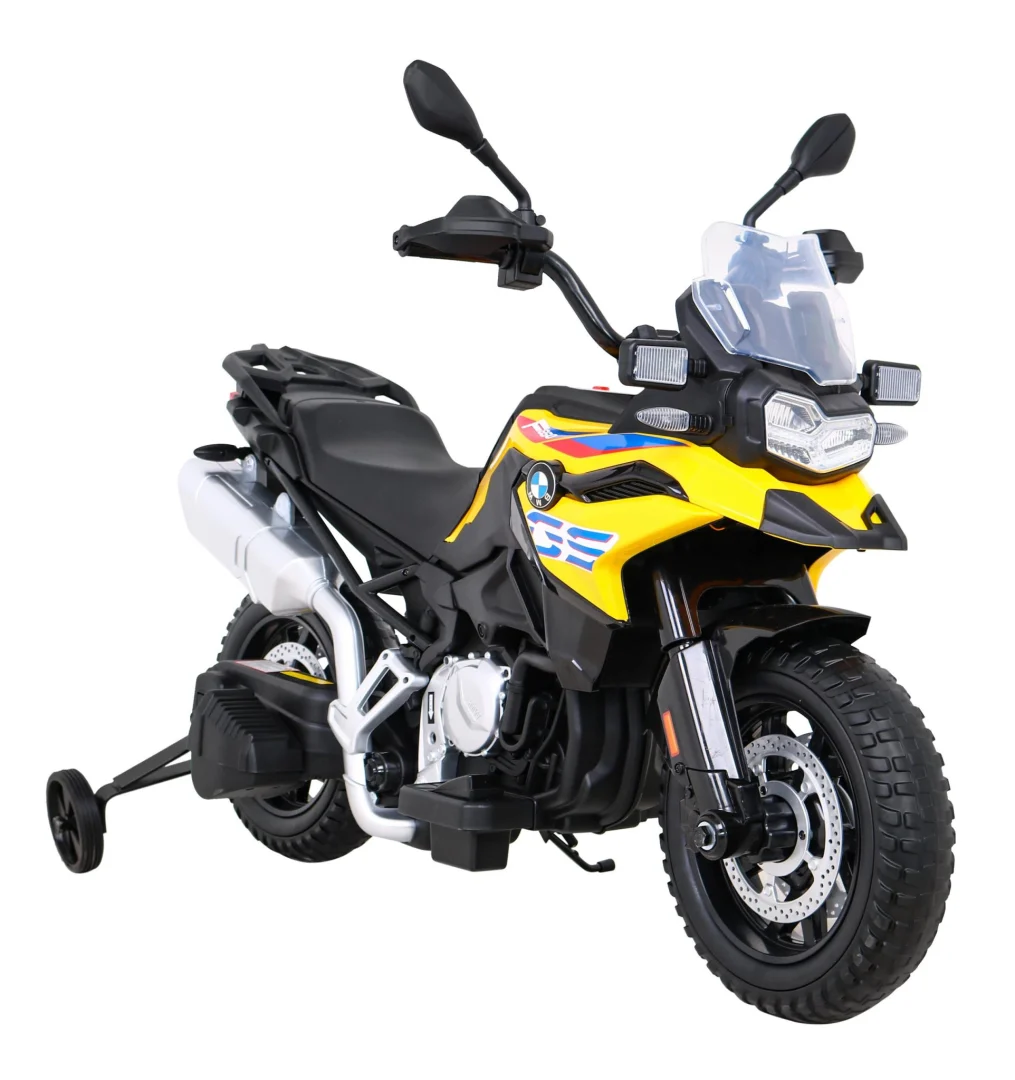 BMW F850 GS dječji motocikl na baterije žuti + pomoćni kotači + audio LED + spori start + EVA, žuta motor na akumulator_10