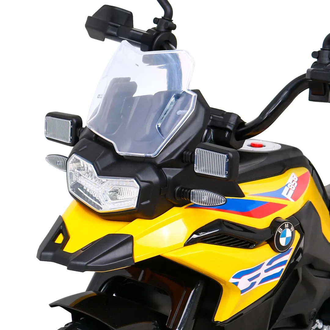 BMW F850 GS dječji motocikl na baterije žuti + pomoćni kotači + audio LED + spori start + EVA, žuta motor na akumulator_11