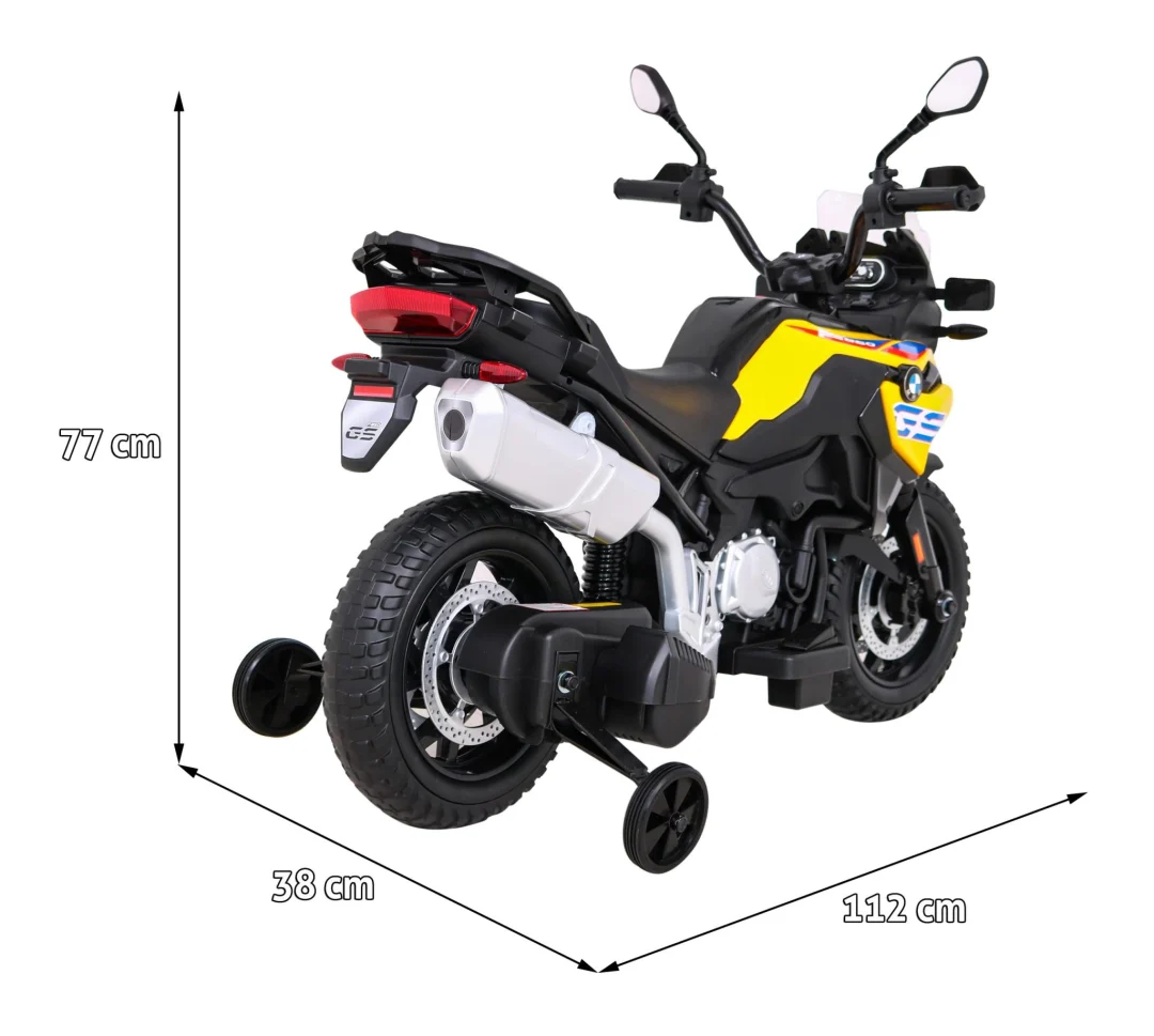BMW F850 GS dječji motocikl na baterije žuti + pomoćni kotači + audio LED + spori start + EVA, žuta motor na akumulator_2