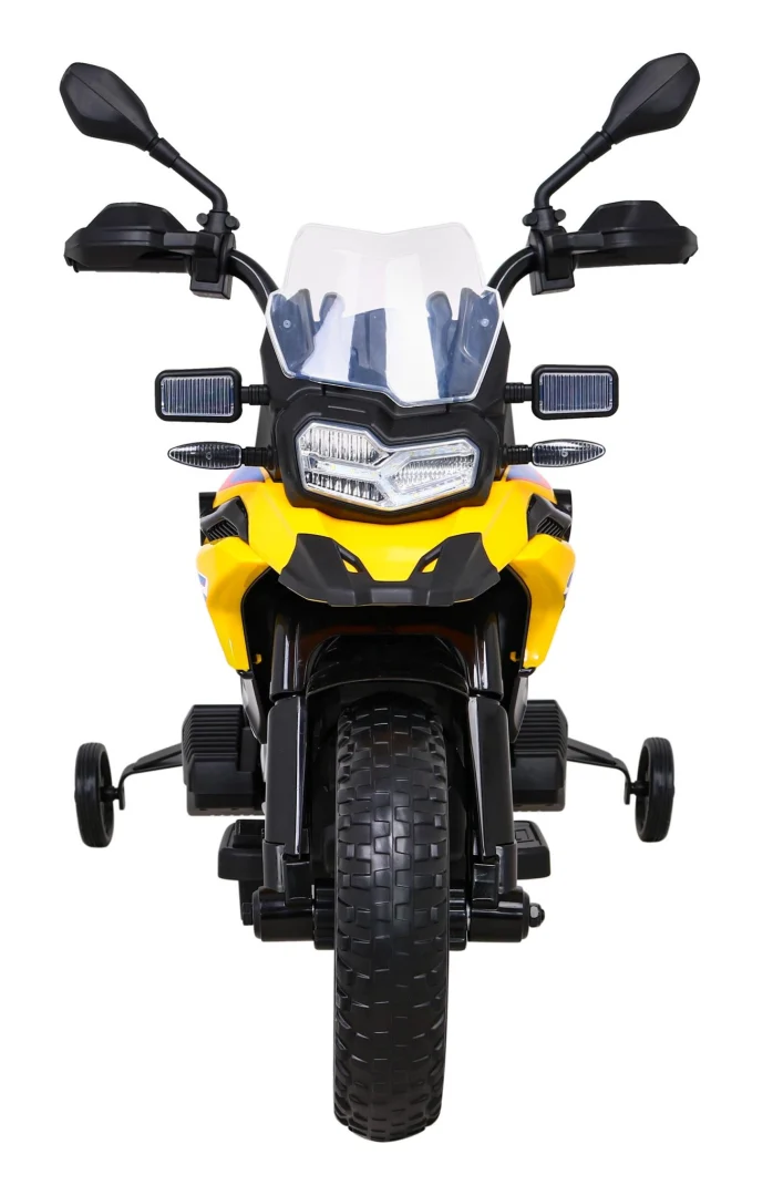 BMW F850 GS dječji motocikl na baterije žuti + pomoćni kotači + audio LED + spori start + EVA, žuta motor na akumulator_3