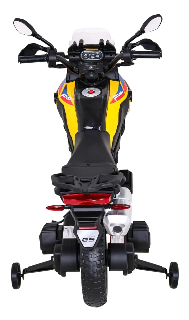 BMW F850 GS dječji motocikl na baterije žuti + pomoćni kotači + audio LED + spori start + EVA, žuta motor na akumulator_7