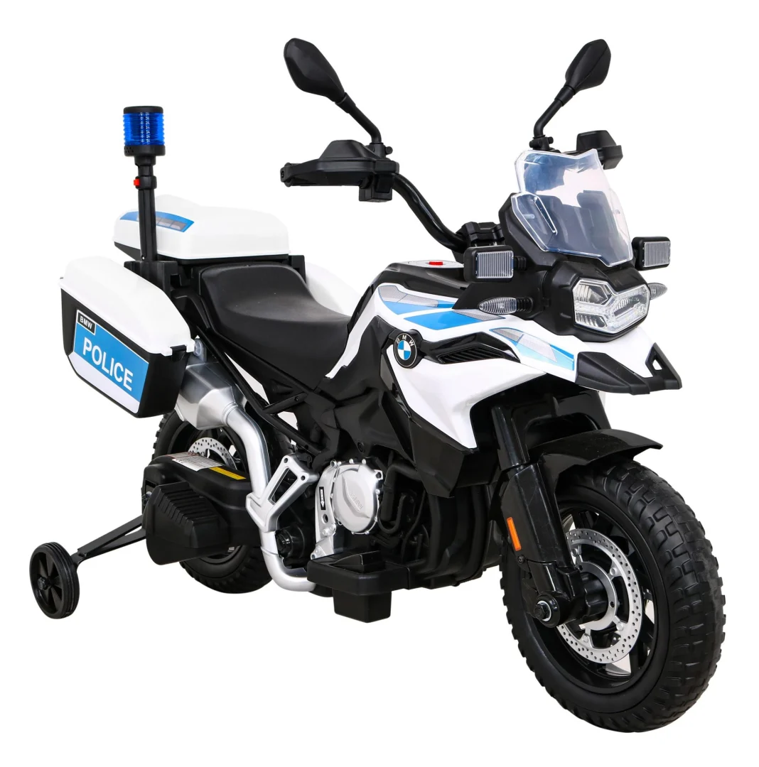 BMW F850 GS policijski motocikl na baterije za djecu + pomoćni kotači + sirena + svjetla + 2 kofera motor na akumulator_10