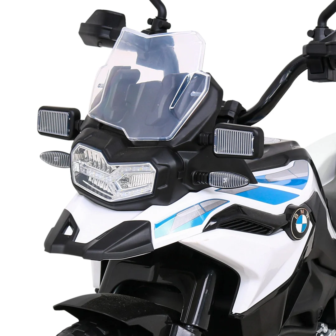 BMW F850 GS policijski motocikl na baterije za djecu + pomoćni kotači + sirena + svjetla + 2 kofera motor na akumulator_11