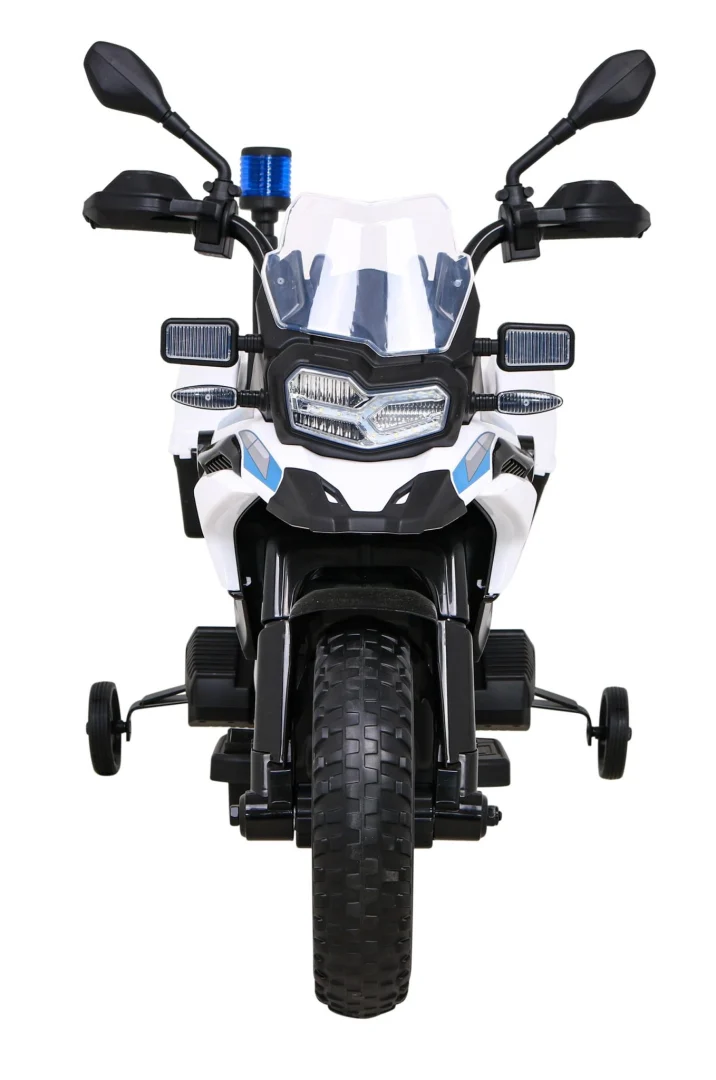 BMW F850 GS policijski motocikl na baterije za djecu + pomoćni kotači + sirena + svjetla + 2 kofera motor na akumulator_3
