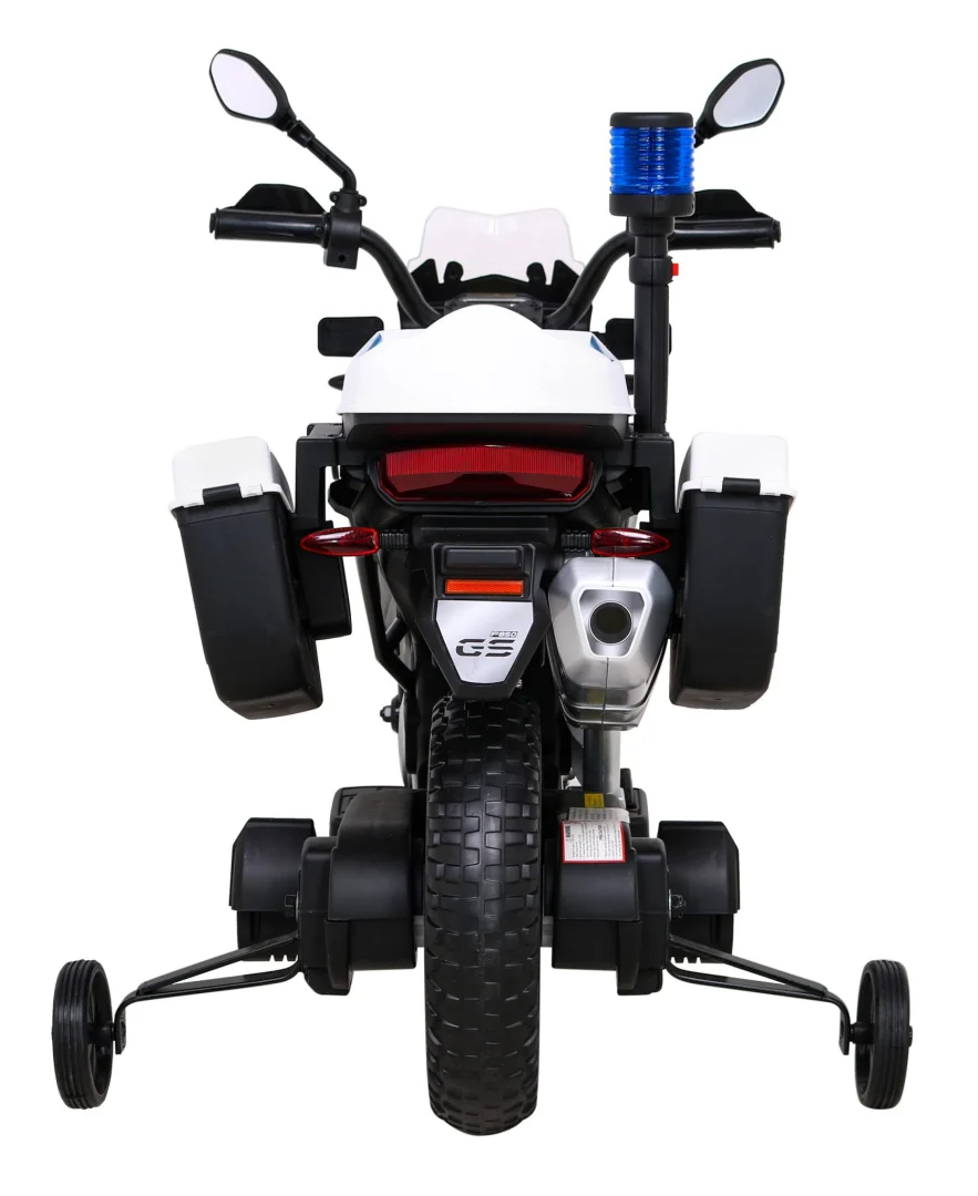 BMW F850 GS policijski motocikl na baterije za djecu + pomoćni kotači + sirena + svjetla + 2 kofera motor na akumulator_6