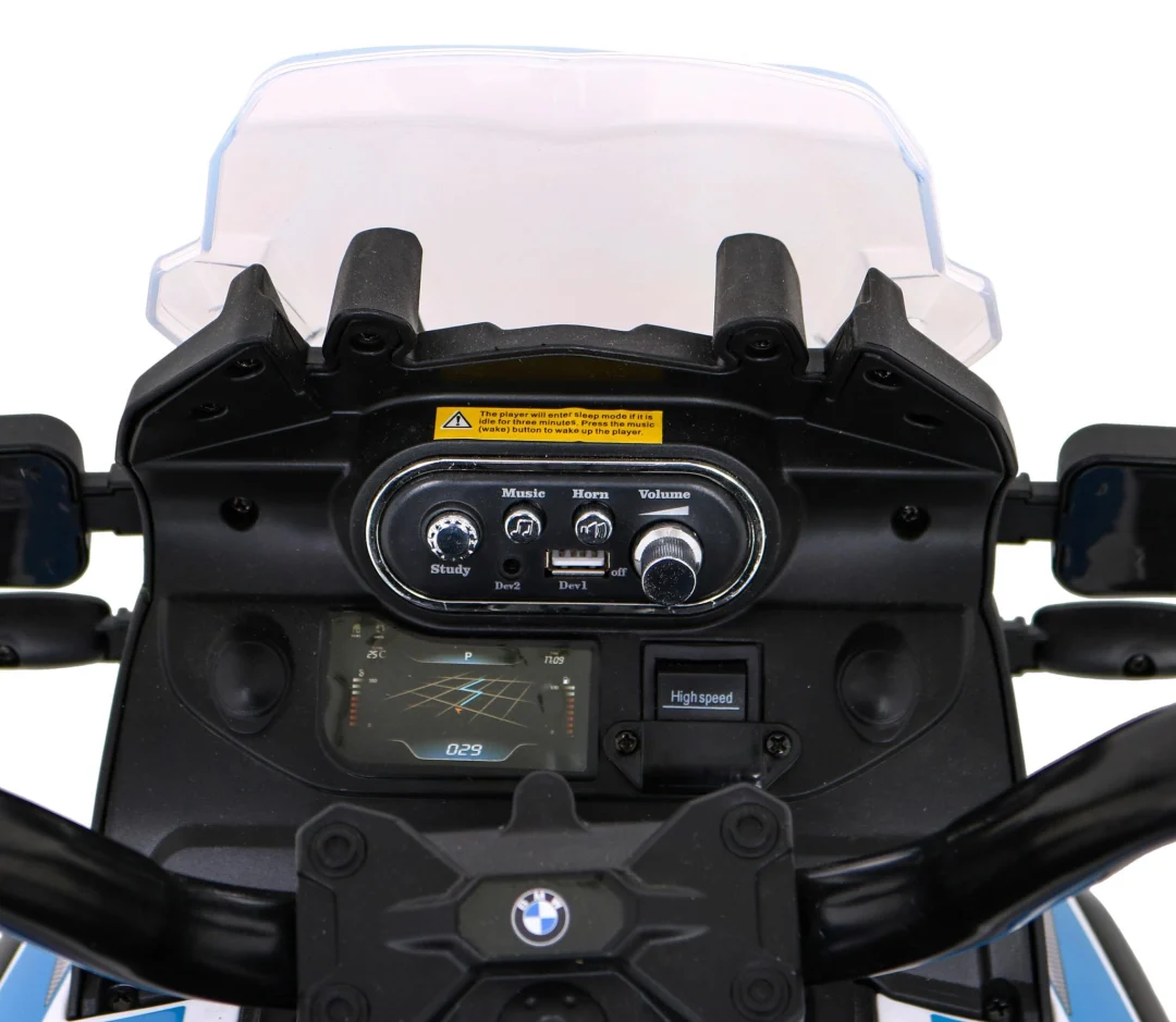BMW F850 GS policijski motocikl na baterije za djecu + pomoćni kotači + sirena + svjetla + 2 kofera motor na akumulator_7