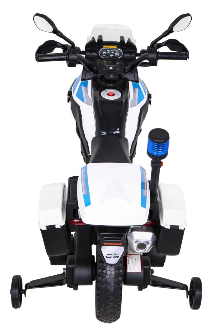 BMW F850 GS policijski motocikl na baterije za djecu + pomoćni kotači + sirena + svjetla + 2 kofera motor na akumulator_8
