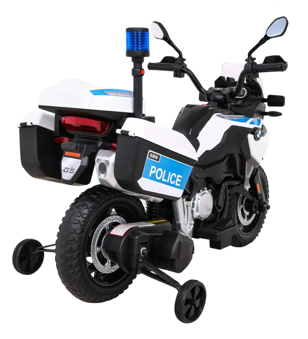 BMW F850 GS policijski motocikl na baterije za djecu + pomoćni kotači + sirena + svjetla + 2 kofera motor na akumulator_9