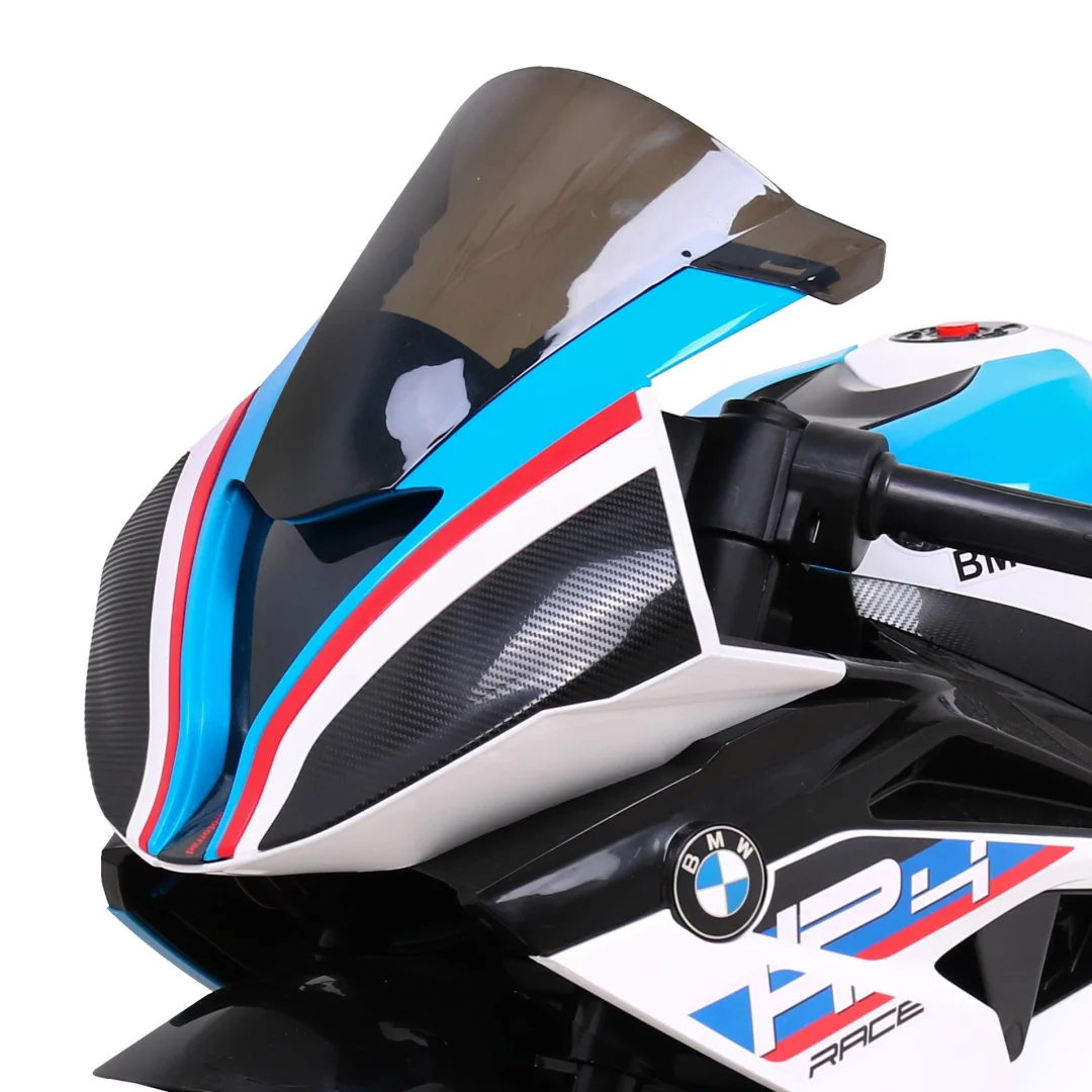 BMW HP4 dječji motocikl na baterije, bijeli + pomoćni kotači + spori start + EVA + MP3 LED, bijela motor na akumulator_10