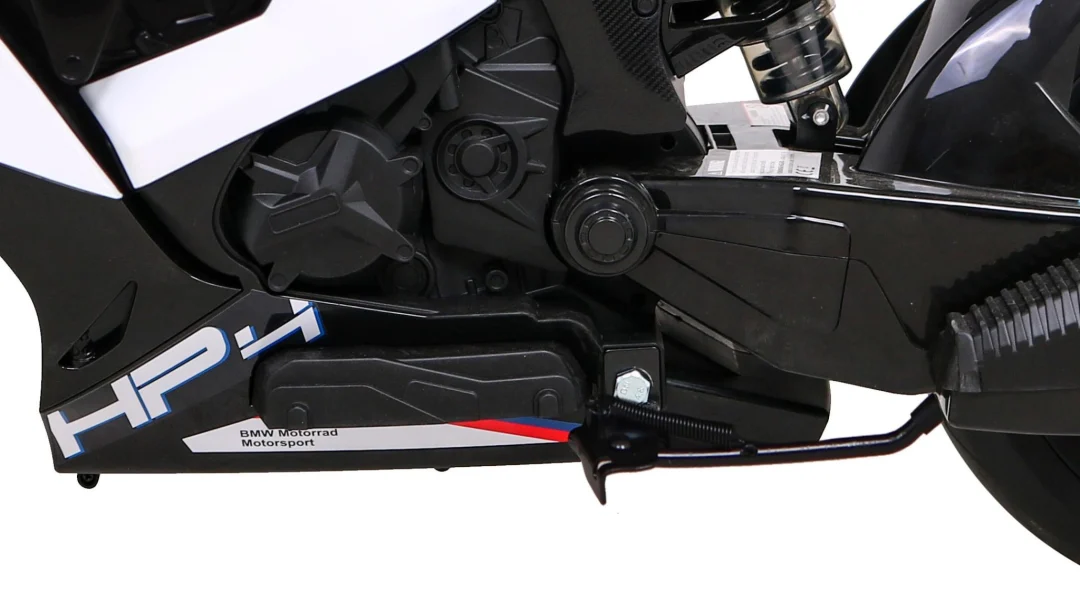 BMW HP4 dječji motocikl na baterije, bijeli + pomoćni kotači + spori start + EVA + MP3 LED, bijela motor na akumulator_12