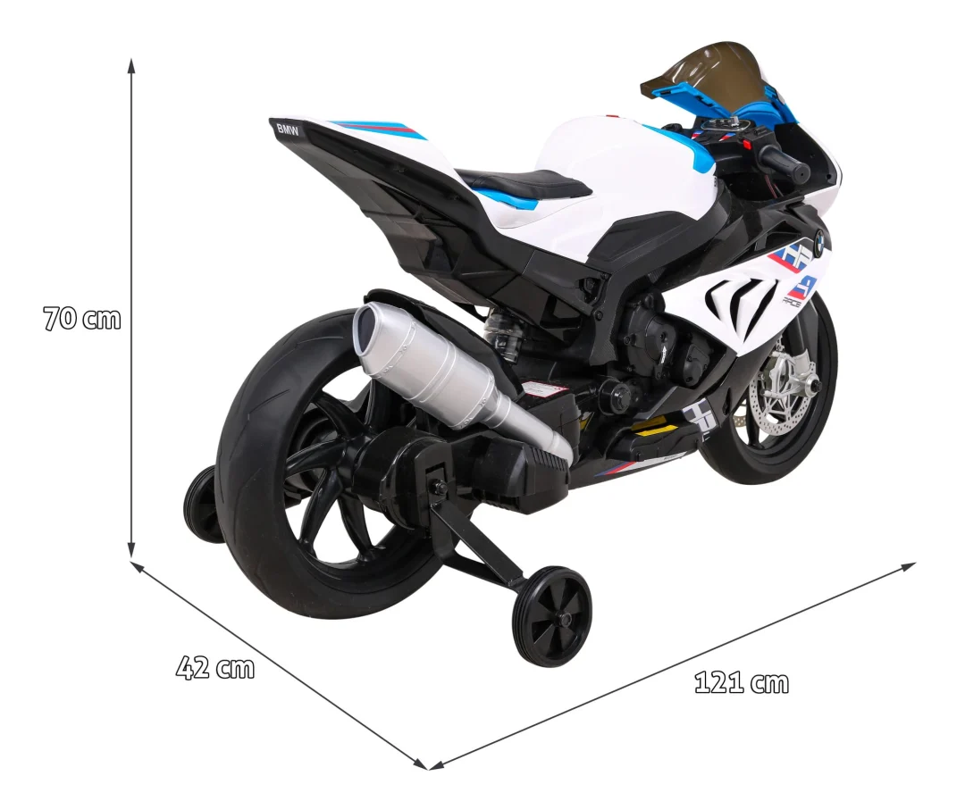 BMW HP4 dječji motocikl na baterije, bijeli + pomoćni kotači + spori start + EVA + MP3 LED, bijela motor na akumulator_2
