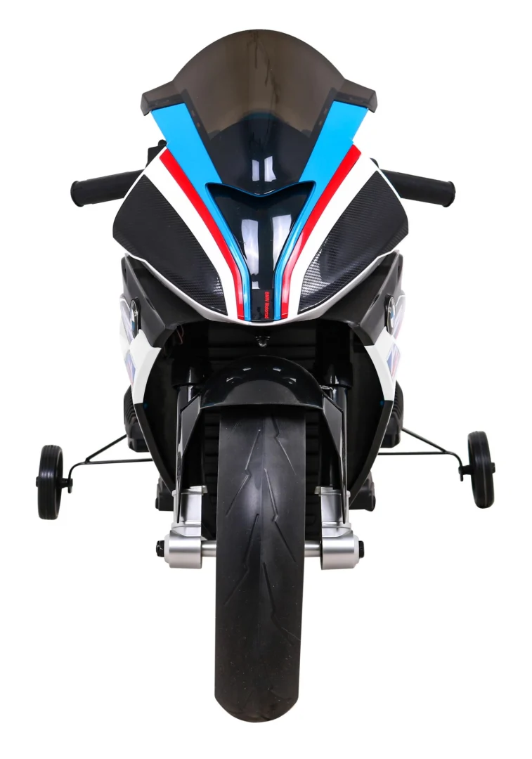 BMW HP4 dječji motocikl na baterije, bijeli + pomoćni kotači + spori start + EVA + MP3 LED, bijela motor na akumulator_3