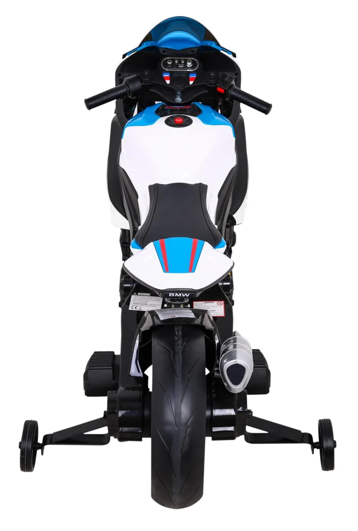 BMW HP4 dječji motocikl na baterije, bijeli + pomoćni kotači + spori start + EVA + MP3 LED, bijela motor na akumulator_9