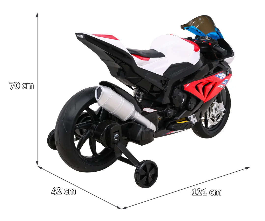 BMW HP4 dječji motocikl na baterije, crveni + pomoćni kotači + spori start + EVA + MP3 LED, crvena motor na akumulator_2