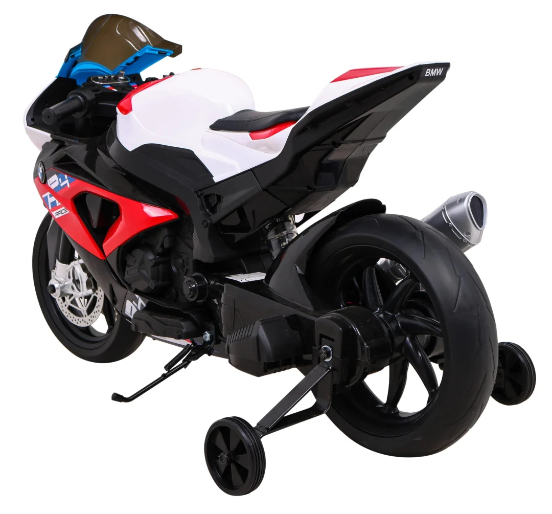 BMW HP4 dječji motocikl na baterije, crveni + pomoćni kotači + spori start + EVA + MP3 LED, crvena motor na akumulator_4