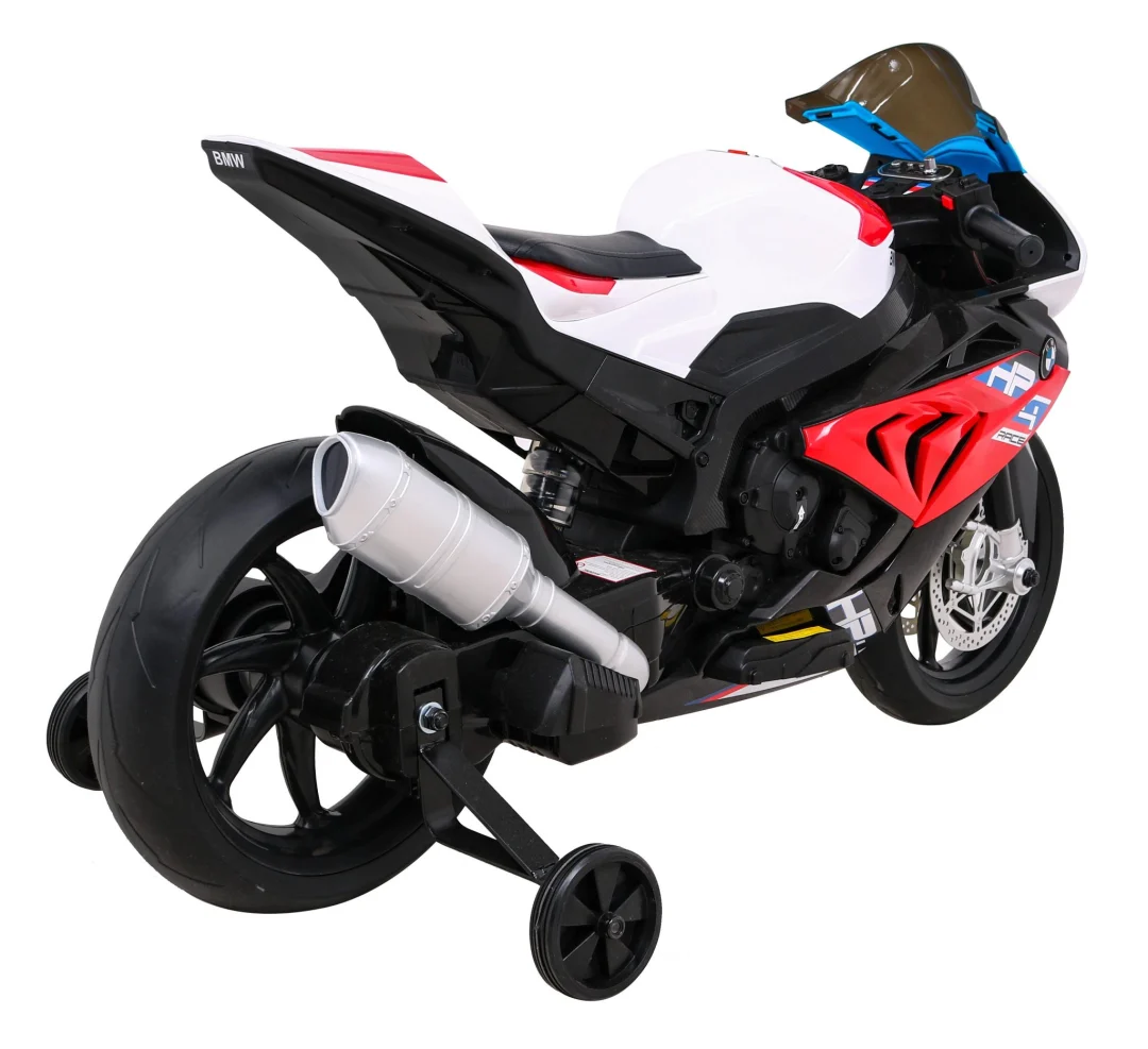 BMW HP4 dječji motocikl na baterije, crveni + pomoćni kotači + spori start + EVA + MP3 LED, crvena motor na akumulator_8