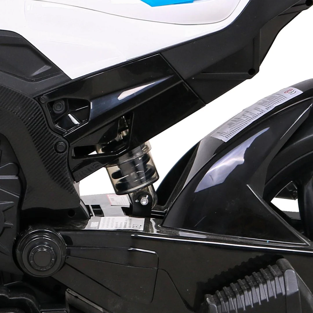 BMW HP4 dječji motocikl na baterije, plavi + pomoćni kotači + spori start + EVA + MP3 LED, plava motor na akumulator_16