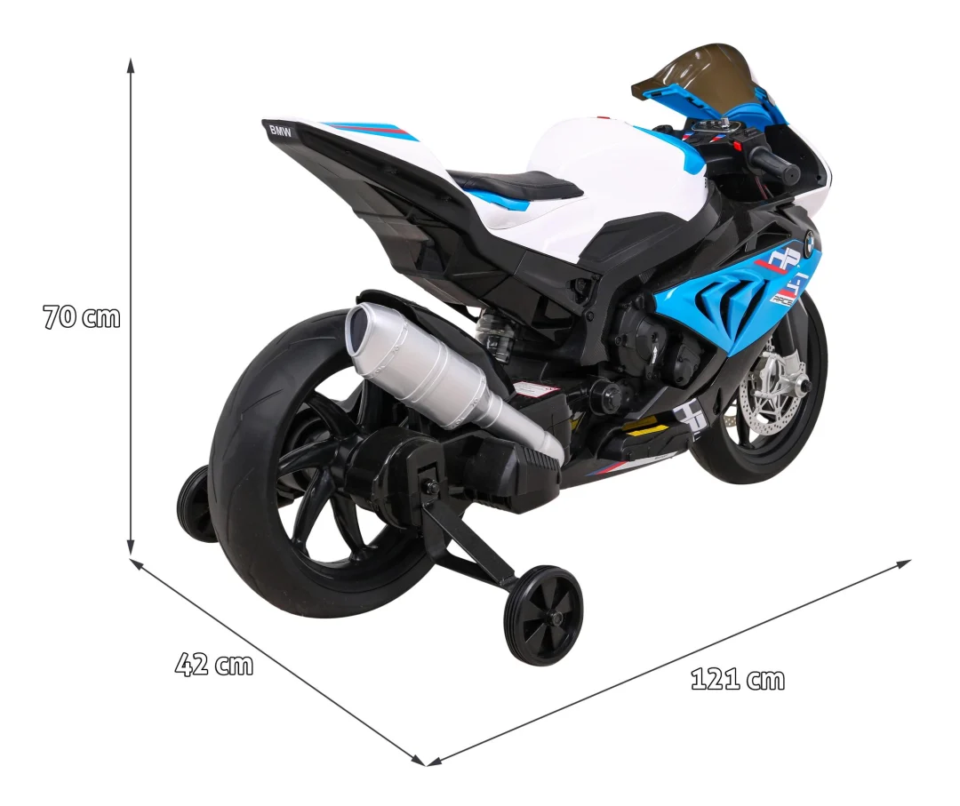 BMW HP4 dječji motocikl na baterije, plavi + pomoćni kotači + spori start + EVA + MP3 LED, plava motor na akumulator_2