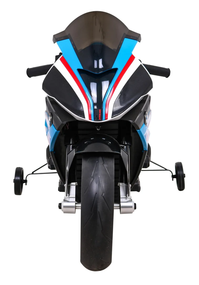 BMW HP4 dječji motocikl na baterije, plavi + pomoćni kotači + spori start + EVA + MP3 LED, plava motor na akumulator_3