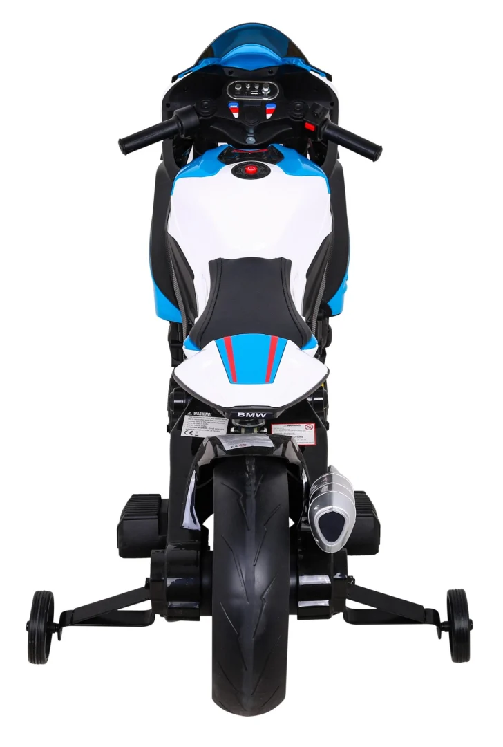 BMW HP4 dječji motocikl na baterije, plavi + pomoćni kotači + spori start + EVA + MP3 LED, plava motor na akumulator_8