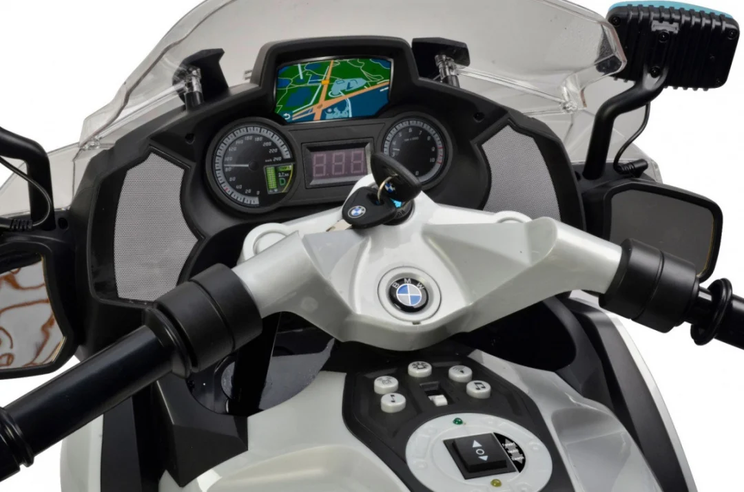 BMW R1200RT policijski električni motocikl za djecu + pomoćni kotači + zvukovi + LED + EVA + spori_11
