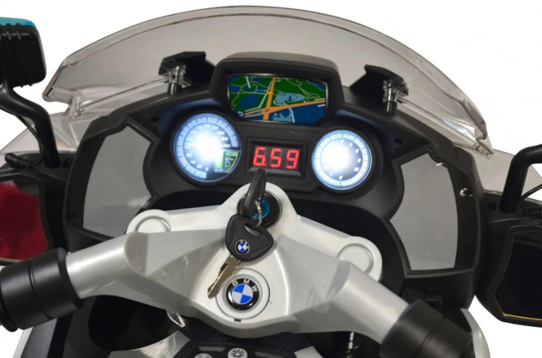 BMW R1200RT policijski električni motocikl za djecu + pomoćni kotači + zvukovi + LED + EVA + spori_5