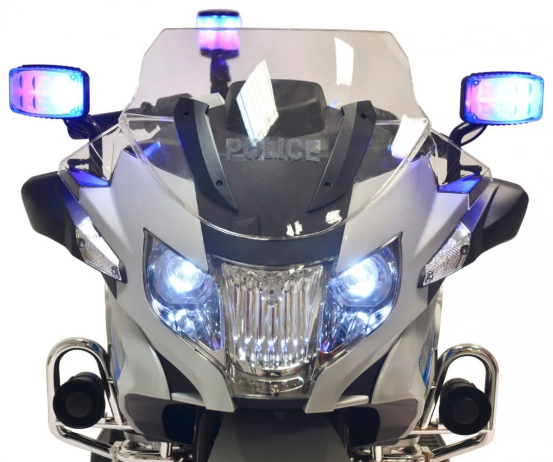 BMW R1200RT policijski električni motocikl za djecu + pomoćni kotači + zvukovi + LED + EVA + spori_6