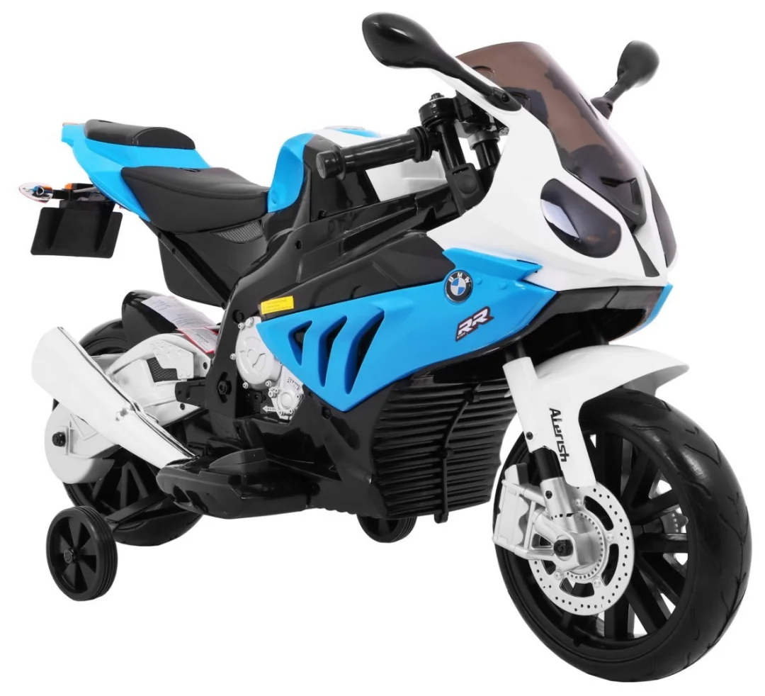 BMW S1000 RR Dječji motocikl na baterije, plavi + pomoćni kotači + oslonac, plava motor na akumulator_10