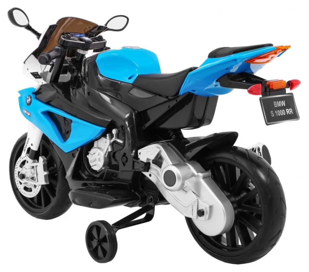 BMW S1000 RR Dječji motocikl na baterije, plavi + pomoćni kotači + oslonac, plava motor na akumulator_5