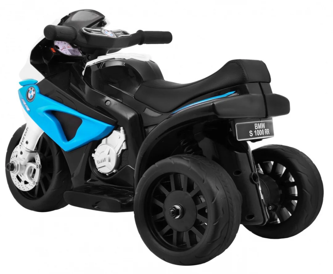 BMW S1000 RR mini motocikl na baterije za djecu, plavi + 3 kotača + zvukovi + LED, plava motor na akumulator_5