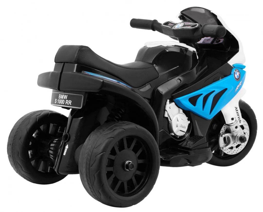 BMW S1000 RR mini motocikl na baterije za djecu, plavi + 3 kotača + zvukovi + LED, plava motor na akumulator_6