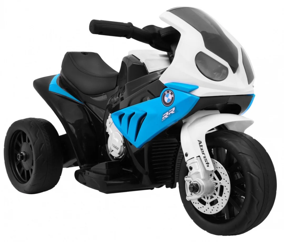BMW S1000 RR mini motocikl na baterije za djecu, plavi + 3 kotača + zvukovi + LED, plava motor na akumulator_7