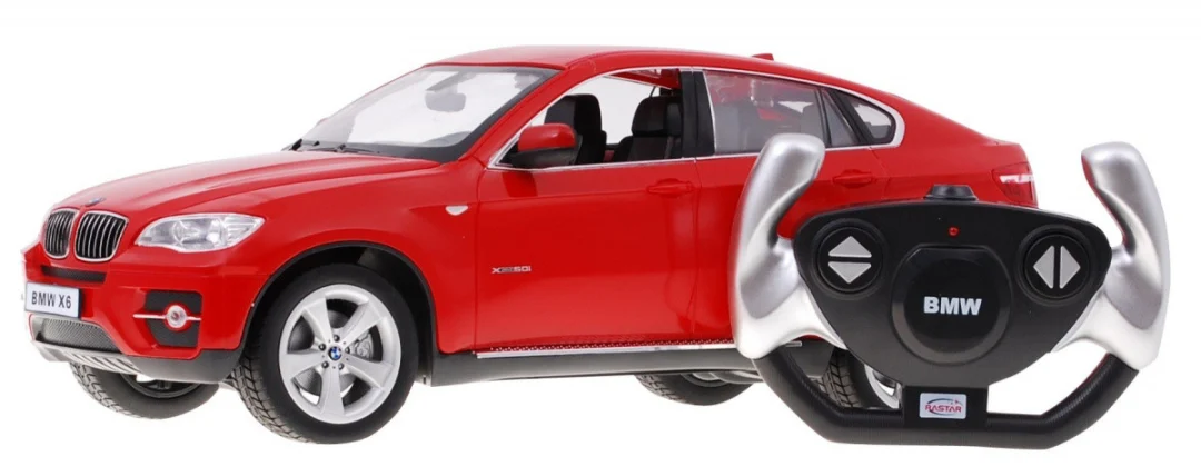 BMW X6 crveni RASTAR model 1:14 SUV automobil na daljinsko upravljanje + 2,4 GHz daljinski, crvena_2