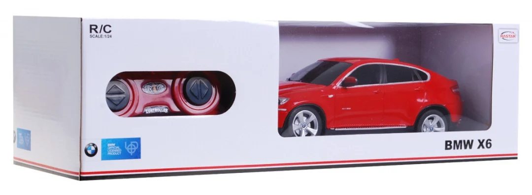 BMW X6 crveni RASTAR model 1:24 SUV automobil na daljinsko upravljanje + daljinski upravljač, crvena_6