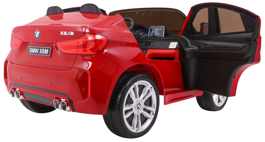BMW X6M XXL SUV za 2 djece Crvena boja + Daljinski upravljač + Eko koža_11