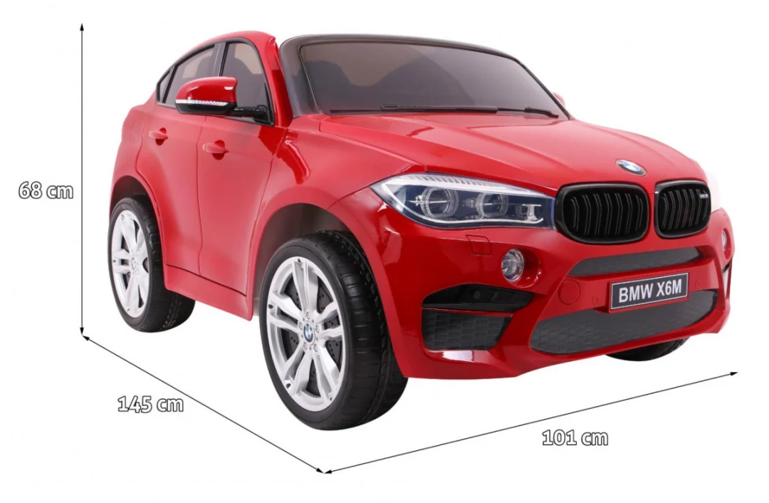 BMW X6M XXL SUV za 2 djece Crvena boja + Daljinski upravljač + Eko koža_2