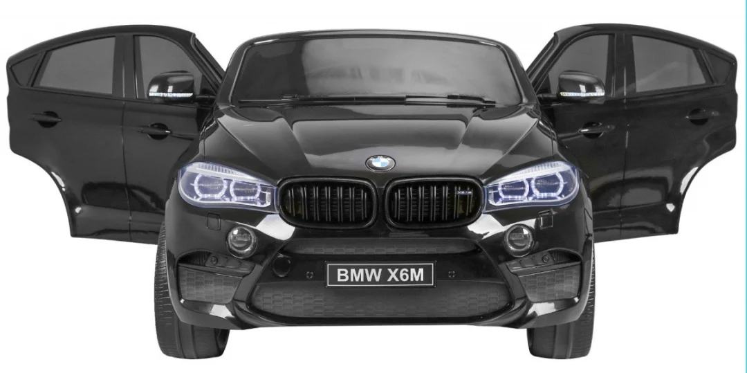 BMW X6M XXL za 2 djece crni lakirani SUV + Daljinski upravljač + Eko koža, crna_15