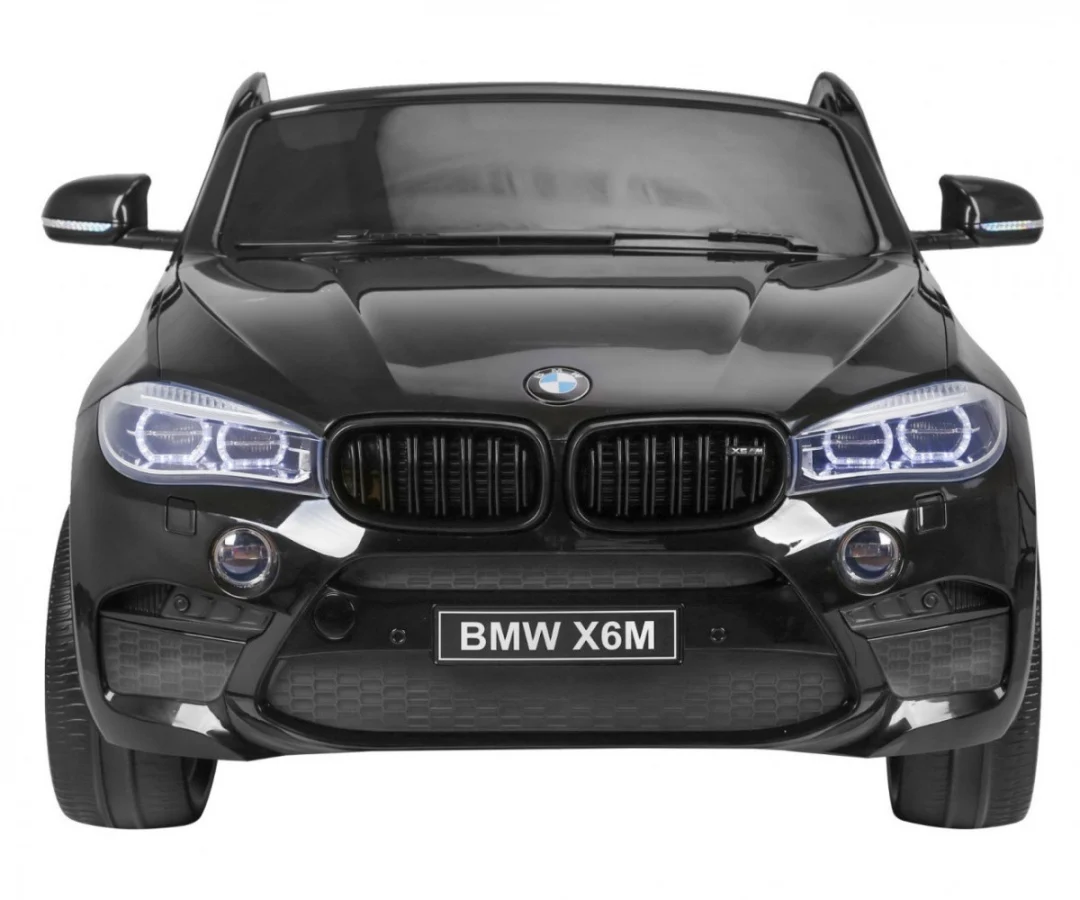 BMW X6M XXL za 2 djece crni lakirani SUV + Daljinski upravljač + Eko koža, crna_16
