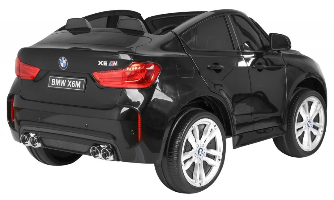 BMW X6M XXL za 2 djece crni mat SUV + Daljinski upravljač + Eko koža, crna_10